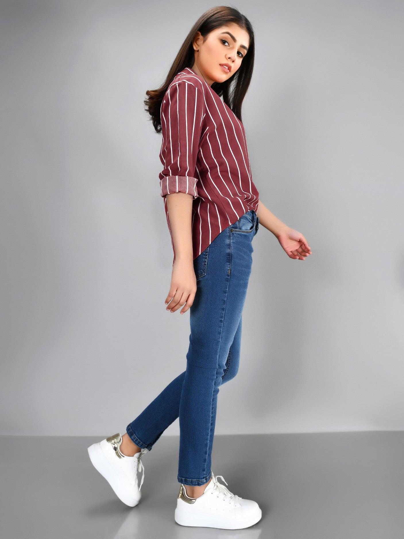Limelight - Striped Shirt - Maroon