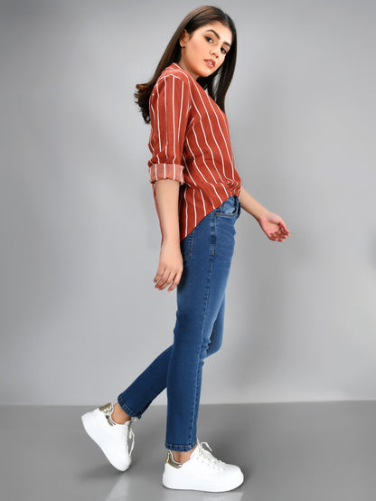 Limelight - Striped Shirt - Dark Orange