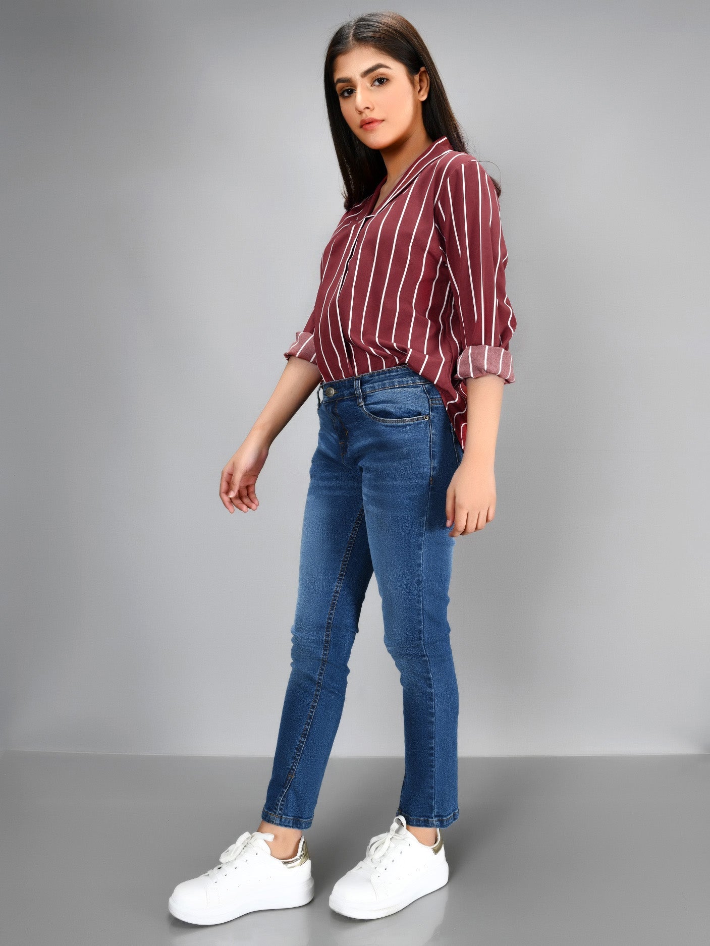 Limelight - Striped Shirt - Maroon