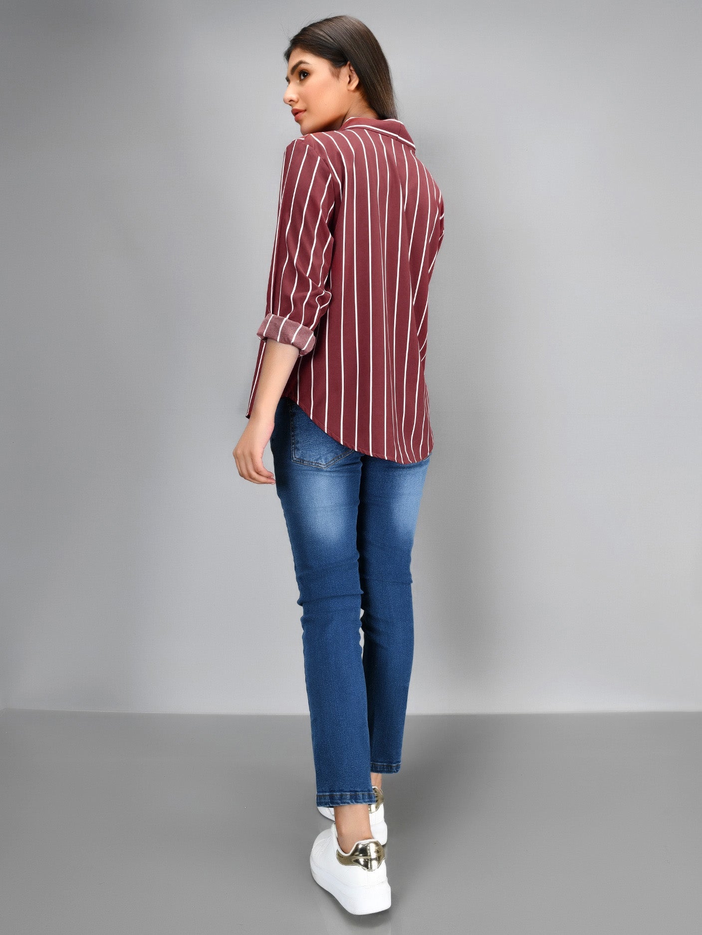 Limelight - Striped Shirt - Maroon