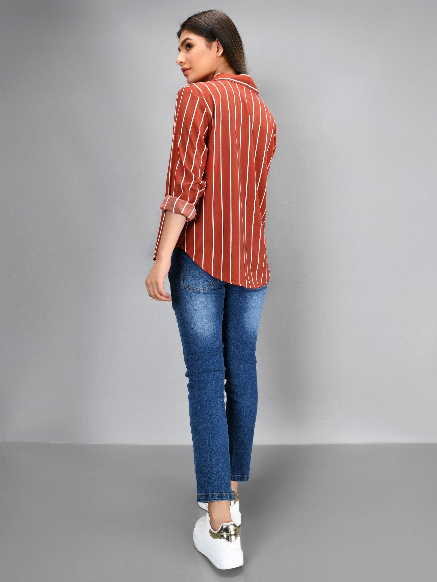 Limelight - Striped Shirt - Dark Orange