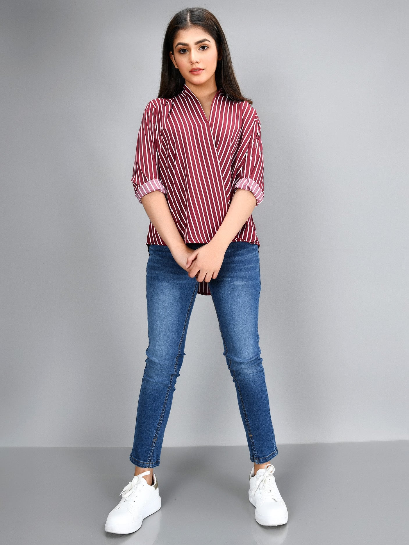 Limelight - Striped Shirt - Maroon