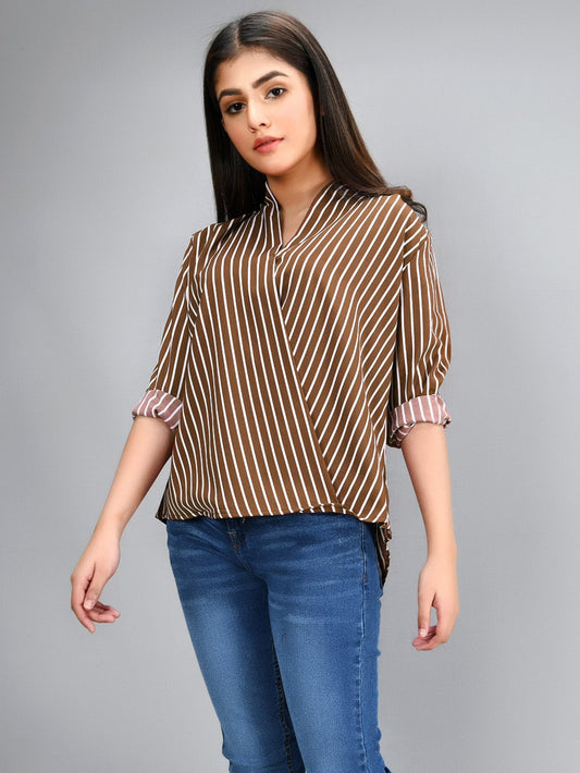 Limelight - Striped Shirt - Brown