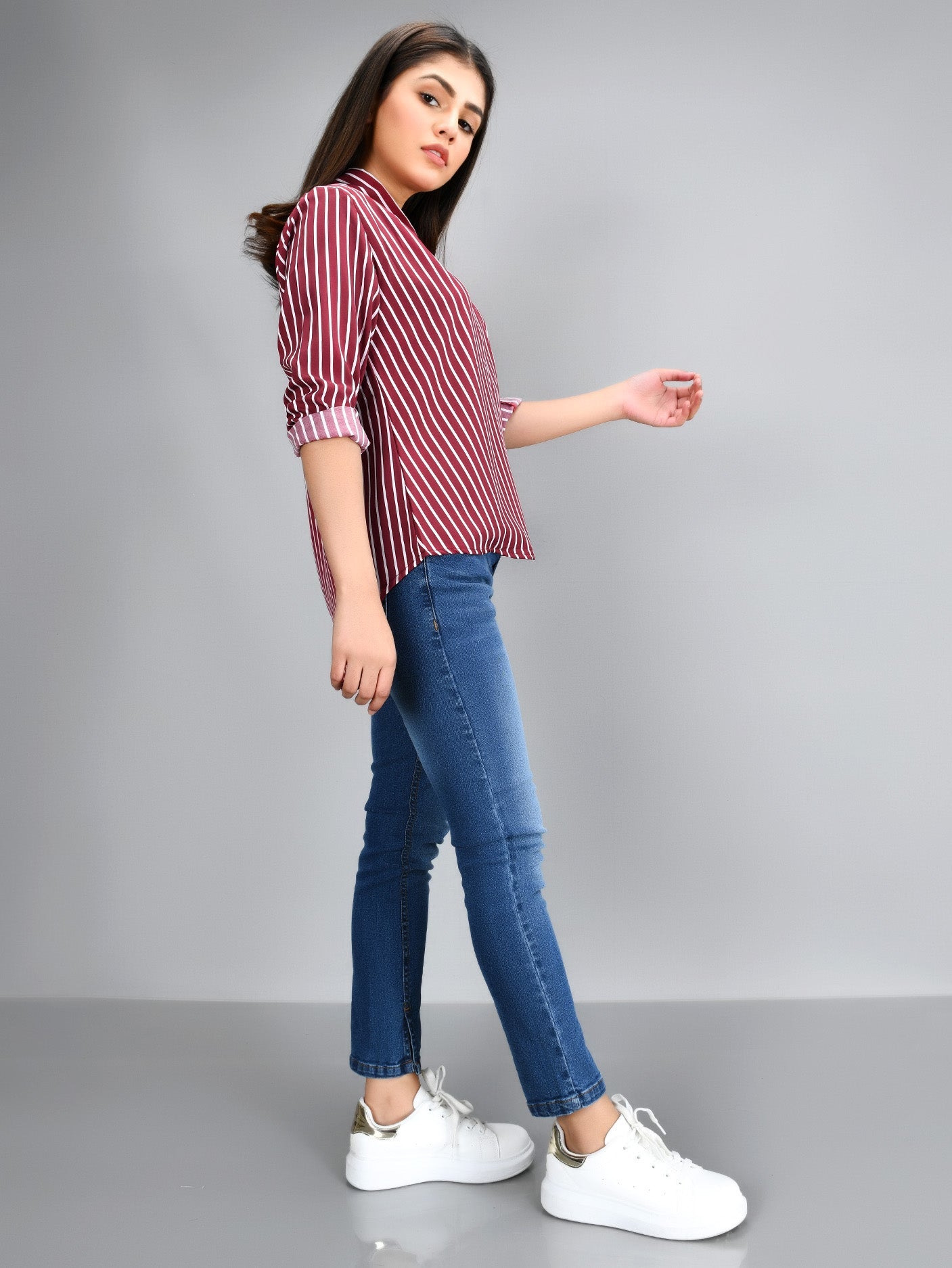 Limelight - Striped Shirt - Maroon