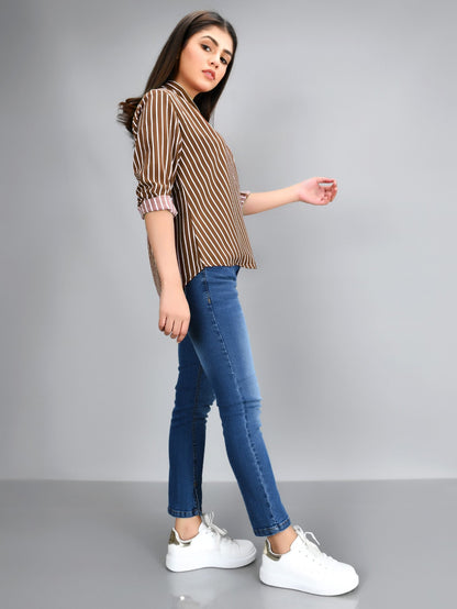 Limelight - Striped Shirt - Brown