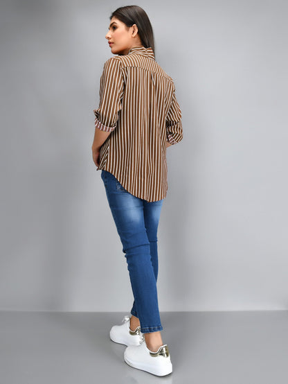 Limelight - Striped Shirt - Brown