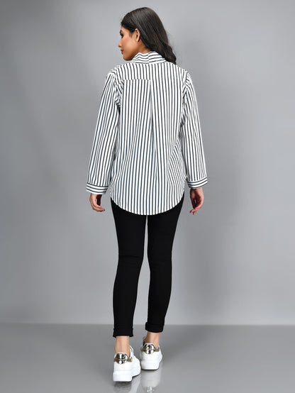 Limelight - Striped Grip Shirt - White