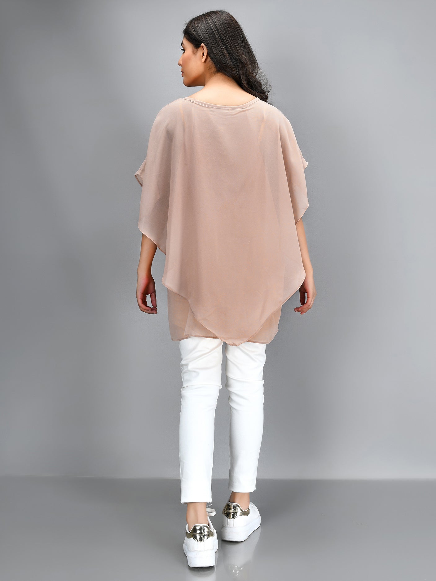 Limelight - Pleated Chiffon Top - Beige