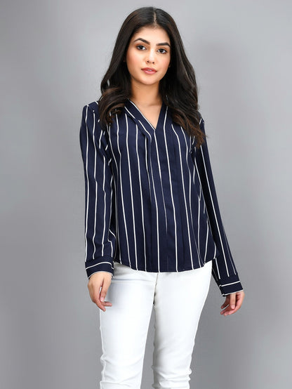 Limelight - Striped Shirt - Dark Blue