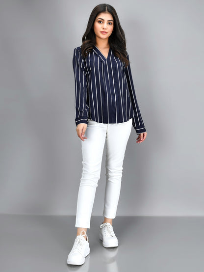 Limelight - Striped Shirt - Dark Blue