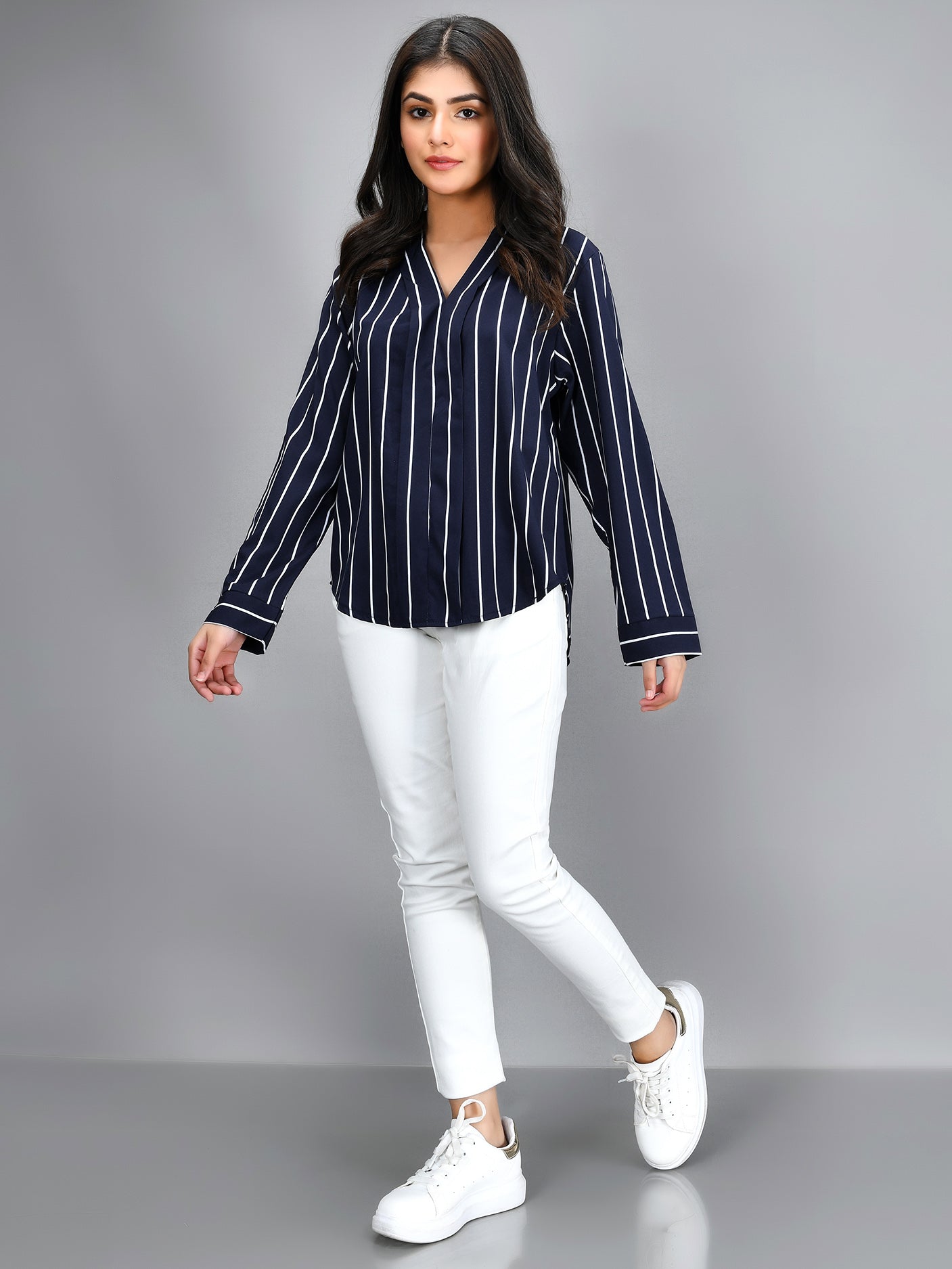 Limelight - Striped Shirt - Dark Blue