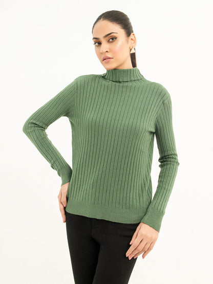 Ribbed Turtle Neck Sweater