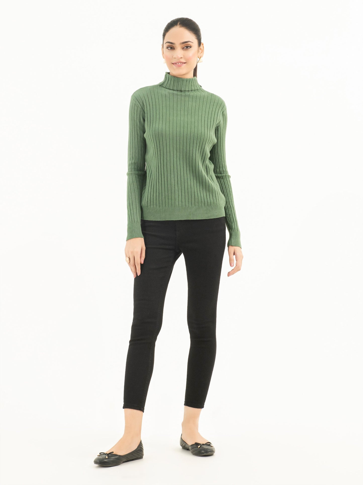 Ribbed Turtle Neck Sweater