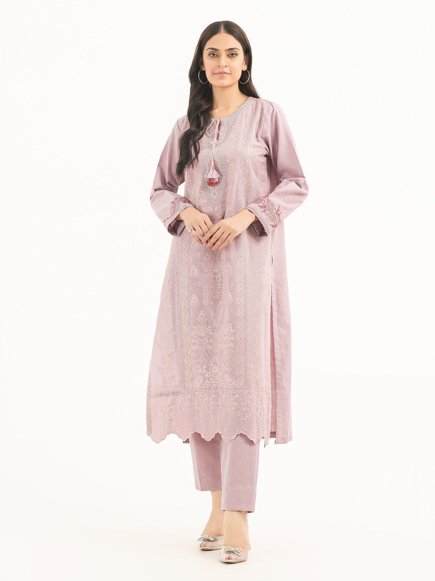 2 Piece Yarn Dyed Suit-Embroidered (Pret)