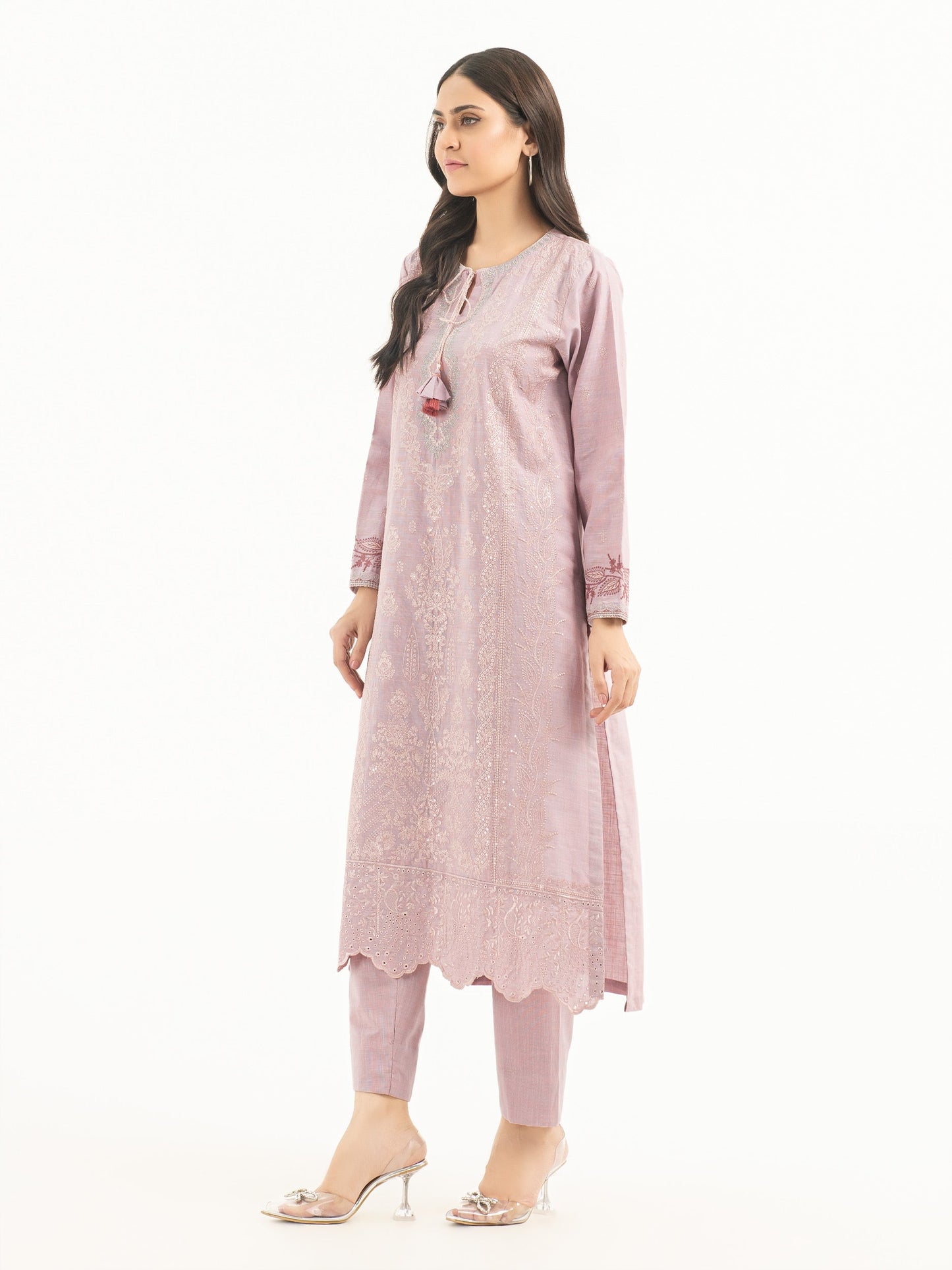 2 Piece Yarn Dyed Suit-Embroidered (Pret)