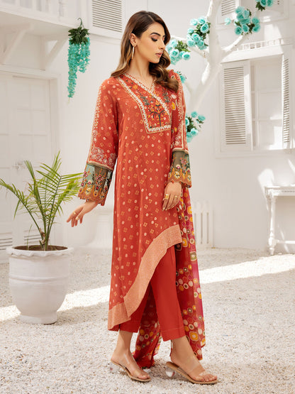 2 Piece Jacquard Suit-Embroidered (Unstitched)