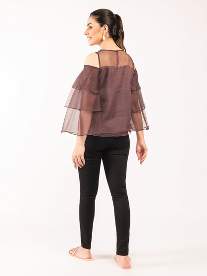 Limelight - Embellished Cold Shoulder Top