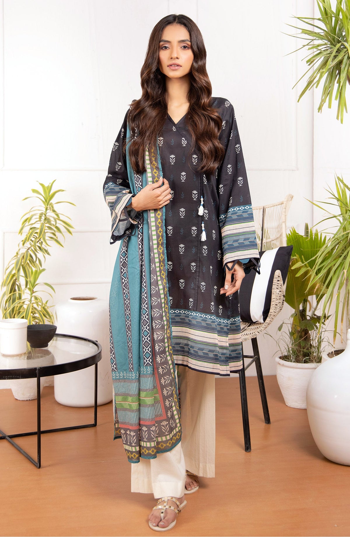 Orient - Unstitched 2 Piece Printed Lawn Shirt Dupatta