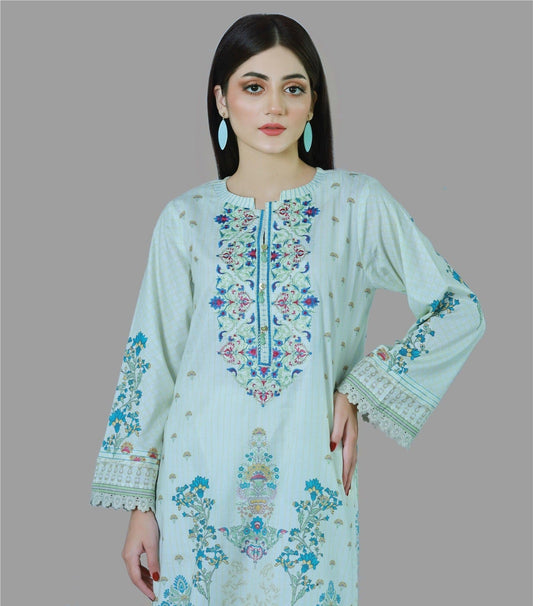 Bareeq Outfits - Pearl Vintage 3 Piece Printed Suit