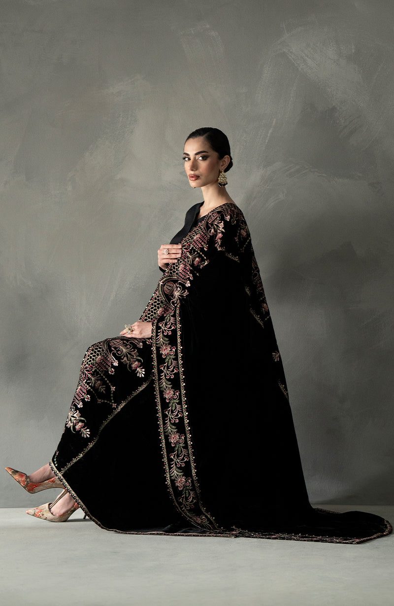 Seran - Black Velvet Shawl