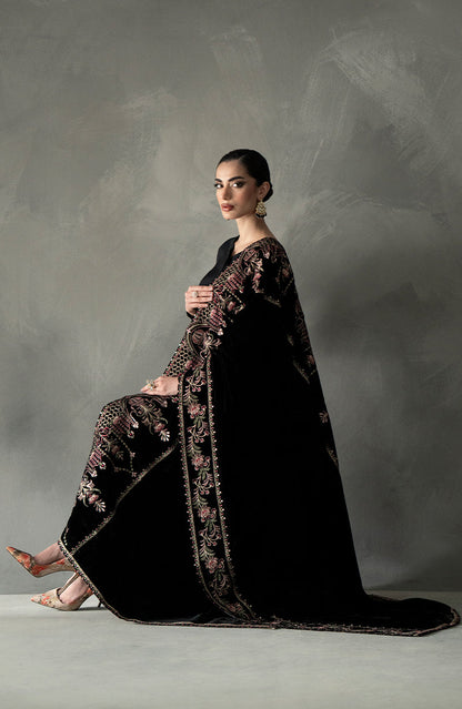 Seran - Black Velvet Shawl
