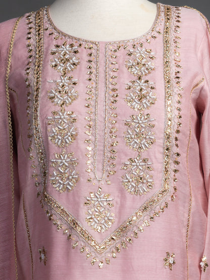 Eraj Hussain - Gotta Patti Pink - Stitched