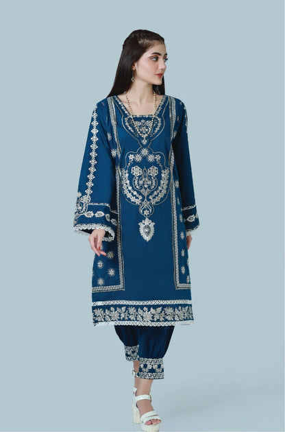 Bareeq Outfits - Tribal Ink 3-Piece Embroidered Stitched Suit
