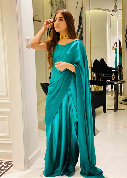 Sammy K - EMERALD GREEN OMBRE SAREES