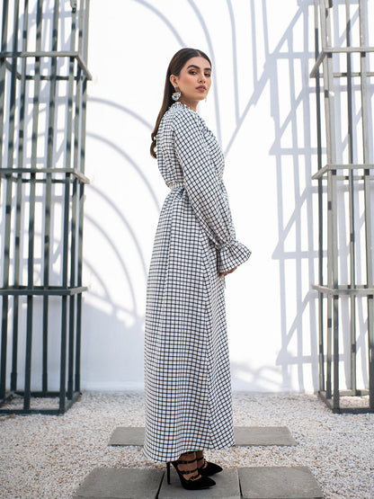 Checkered Pleat Dress