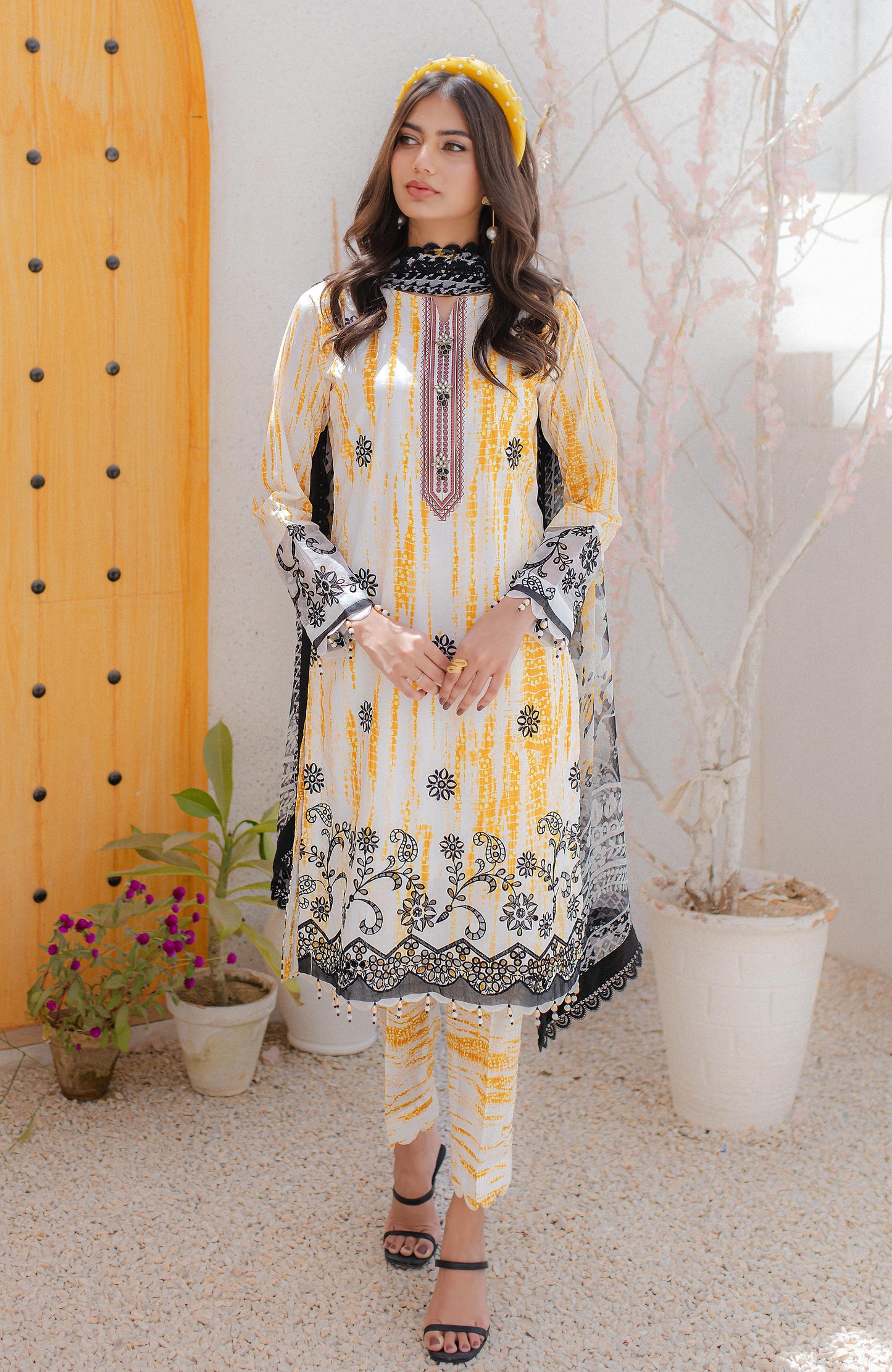 Alzohaib - 3-PIECE UNSTITCHED SUNSHINE PRINTKARI-SPK-23-06