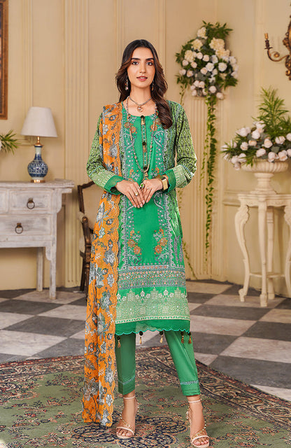 Alzohaib - 3-PIECE DIGITAL EMBROIDERED SUIT WITH BAMBER CHIKANKARI DUPATTA-SSBDE-22-06