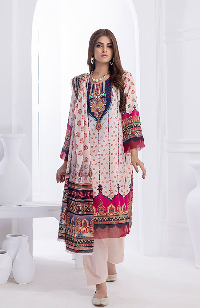 Alzohaib - 3 PIECE UNSTITCHED DIGITAL PRINTED LAWN-ADL-2-23-06