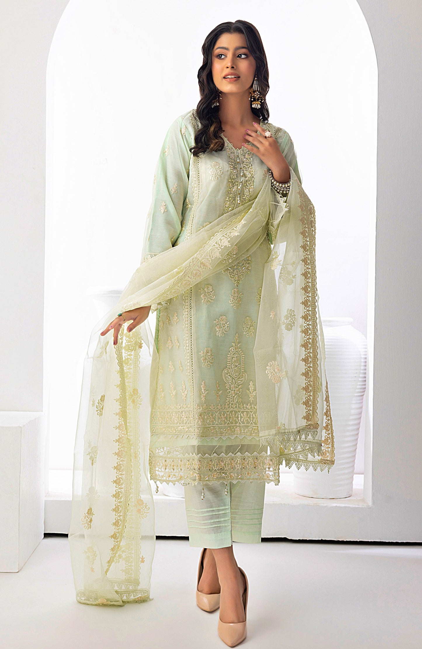 Alzohaib - 3 PC - STITCHED ORGANZA SERIES-AZP-23-06