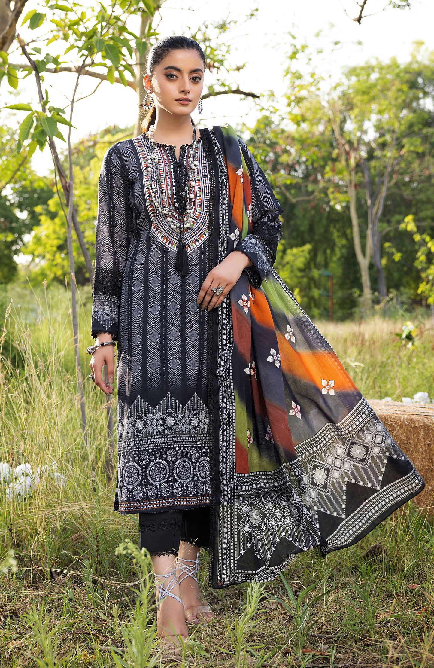 Alzohaib - 3 PIECE UNSTITCHED DIGITAL PRINTED LAWN-ADL-3-23-06