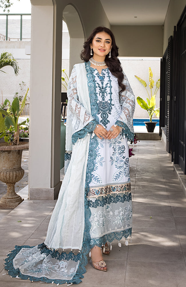 Alzohaib - 3 Piece Unstitched Luxury Embroidered Lawn-MLL-23-06