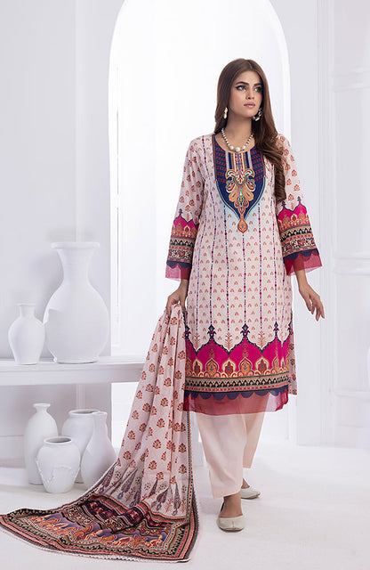 Alzohaib - 3 PIECE UNSTITCHED DIGITAL PRINTED LAWN-ADL-2-23-06