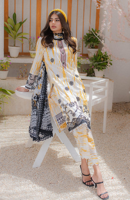 Alzohaib - 3-PIECE UNSTITCHED SUNSHINE PRINTKARI-SPK-23-06