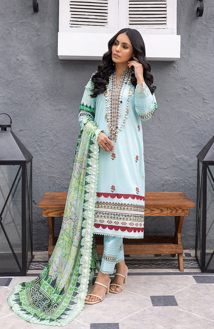 Alzohaib - 3 Piece Unstitched Embroidered Lawn-CFEL-23-06