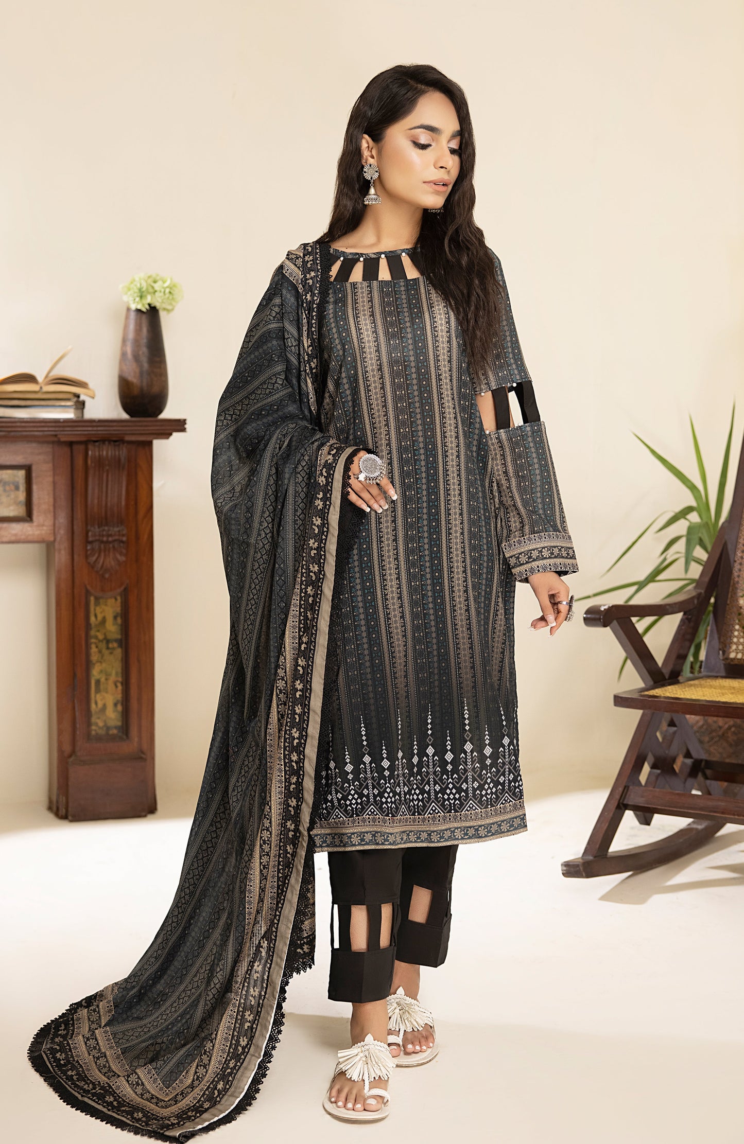 Alzohaib - 3-Piece Unstitched Digital Printed Lawn-CFD-23-11