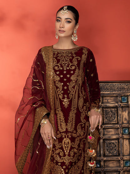 Binilyas - 6012 | 3 Piece Velvet Unstitched