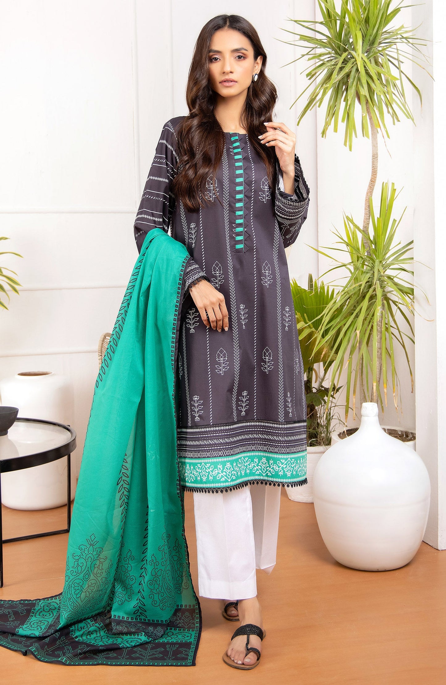 Orient - Unstitched 2 Piece Printed Lawn Shirt Dupatta