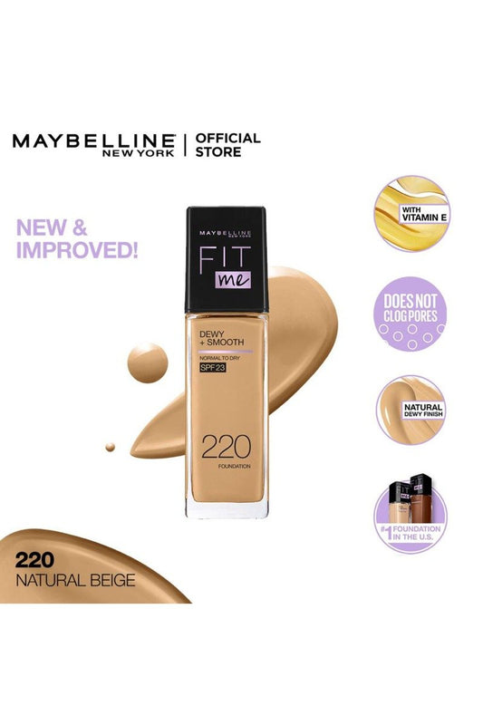 FIT ME! Dewy + Smooth Foundation - 220 - Natural Beige