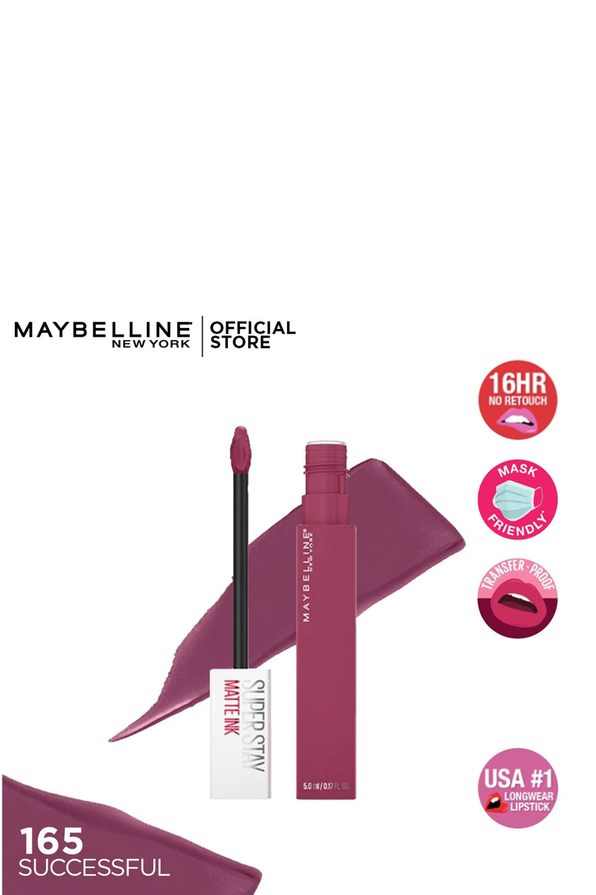 Maybelline New York SuperStay Matte Ink Liquid Lipstick - 165 Successful