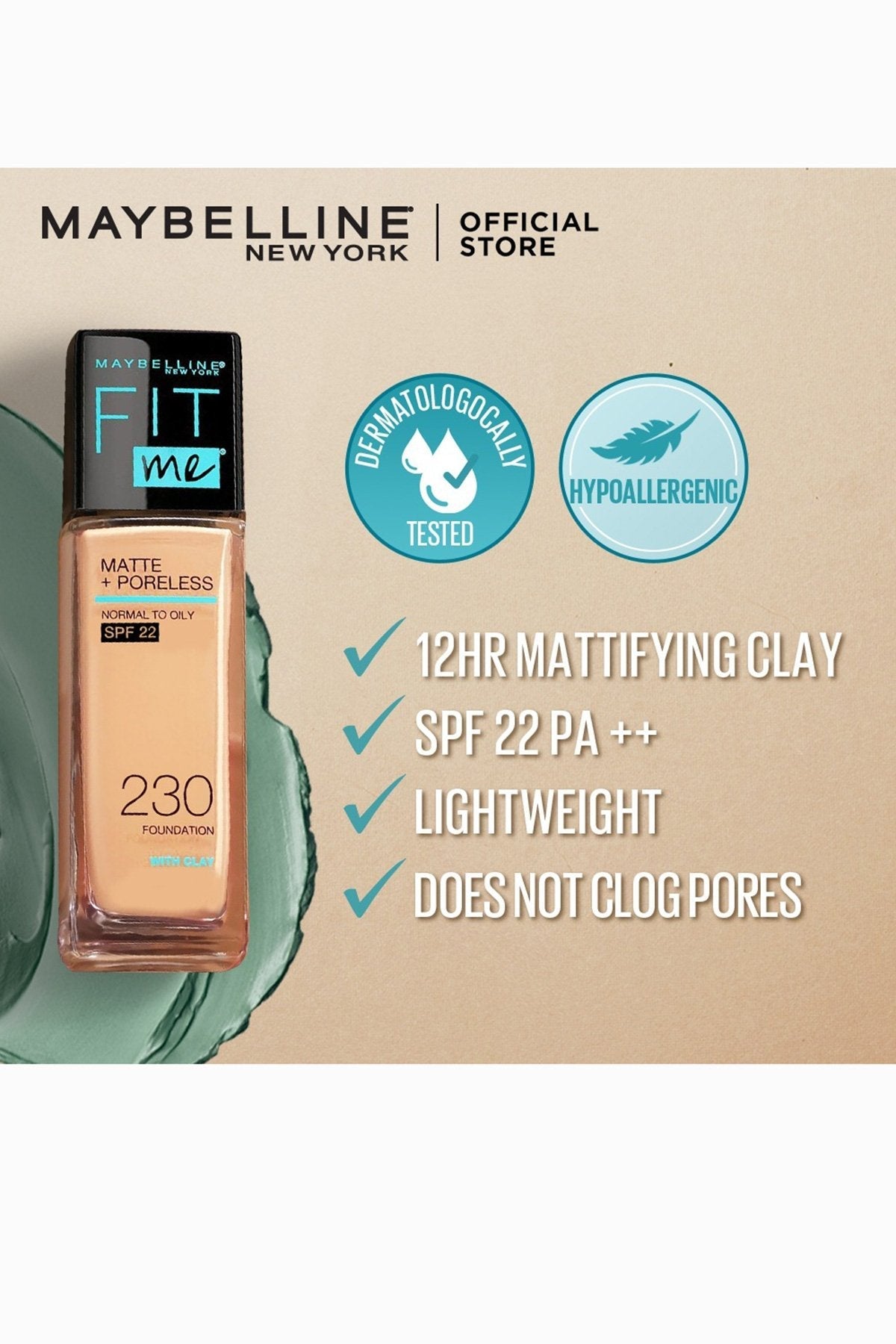 Fit Me! Matte & Poreless Foundation - 125 Nude Beige