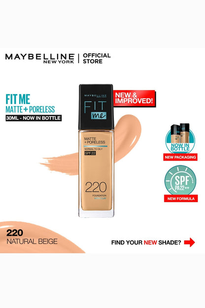 Fit Me! Matte & Poreless Foundation - 220 Natural Beige