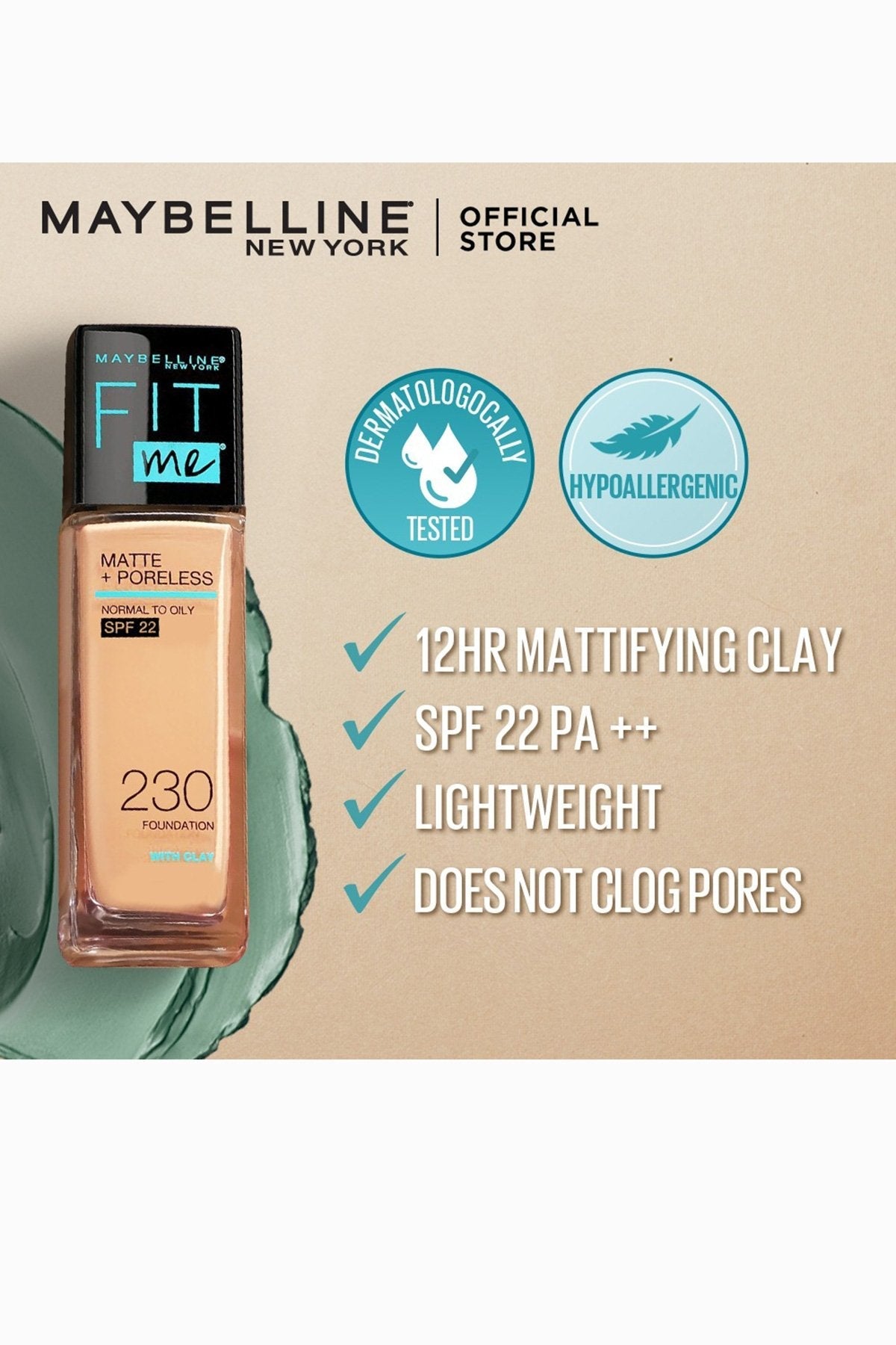Fit Me! Matte & Poreless Foundation - 228 Soft Tan