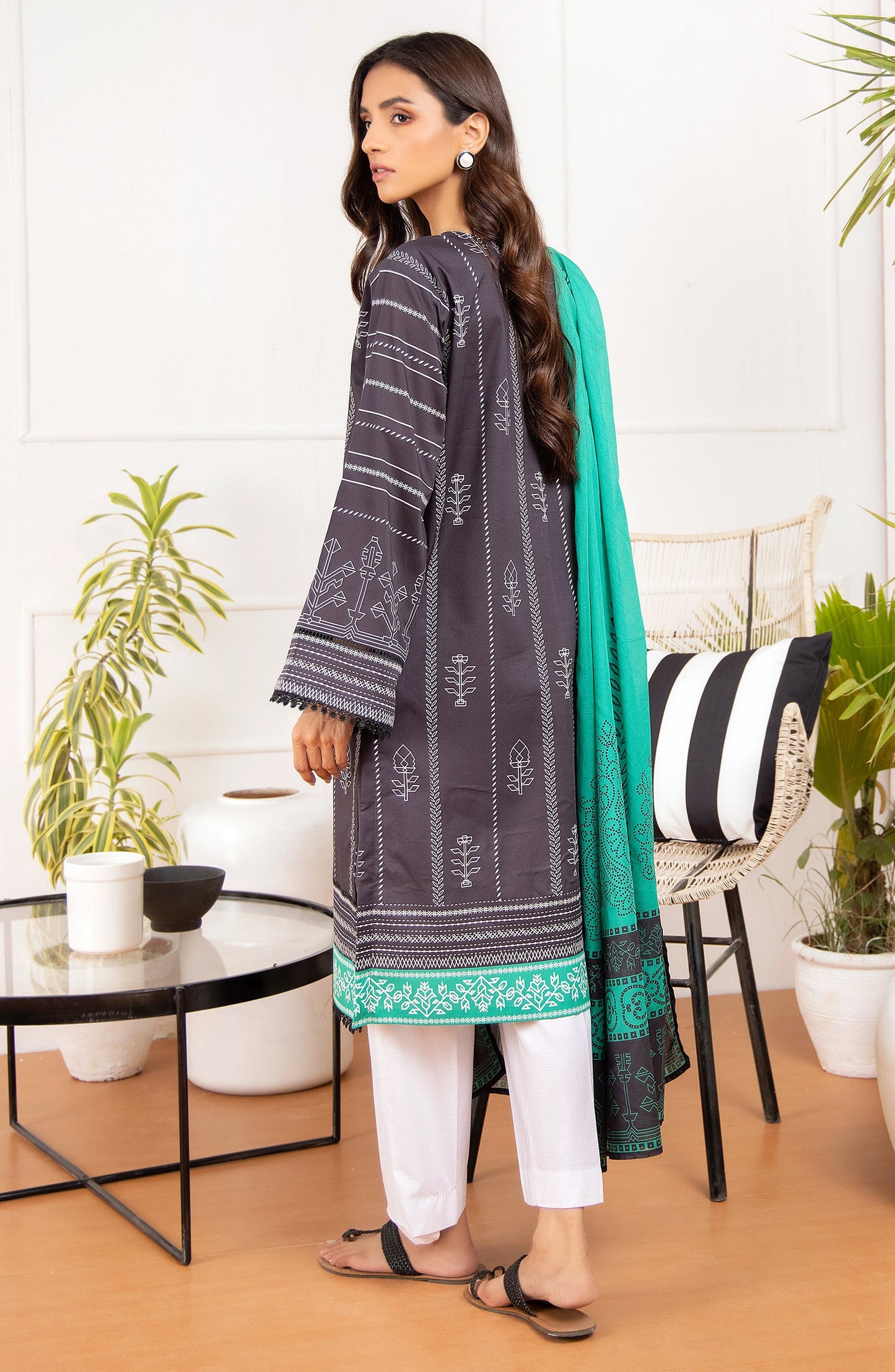 Orient - Unstitched 2 Piece Printed Lawn Shirt Dupatta