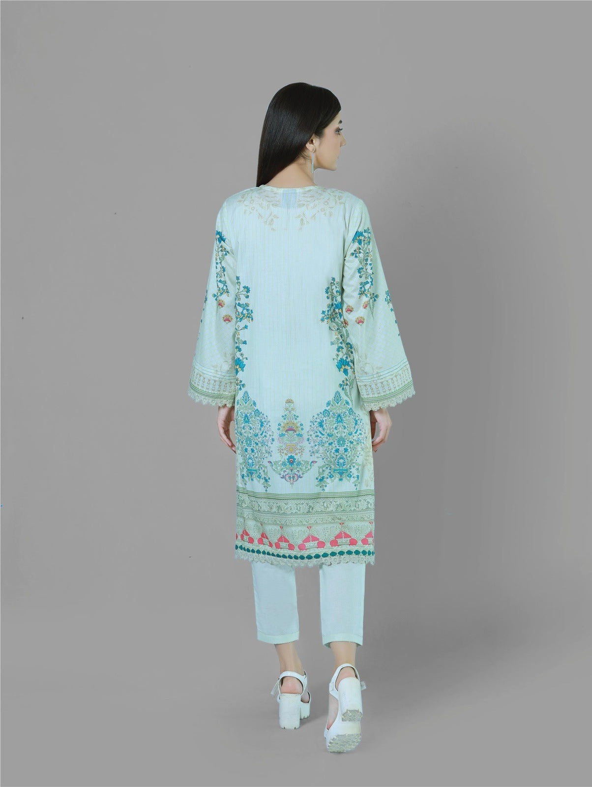 Bareeq Outfits - Pearl Vintage 3 Piece Printed Suit