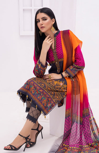 Alzohaib - 3 piece Colors Digital Printed Lawn with Bamber Chiffon Duppata-CPB-23-06