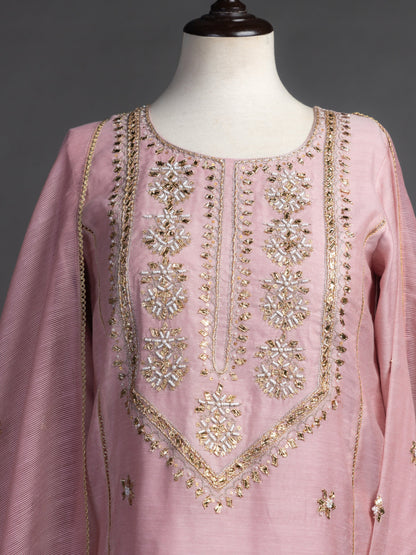 Eraj Hussain - Gotta Patti Pink - Stitched